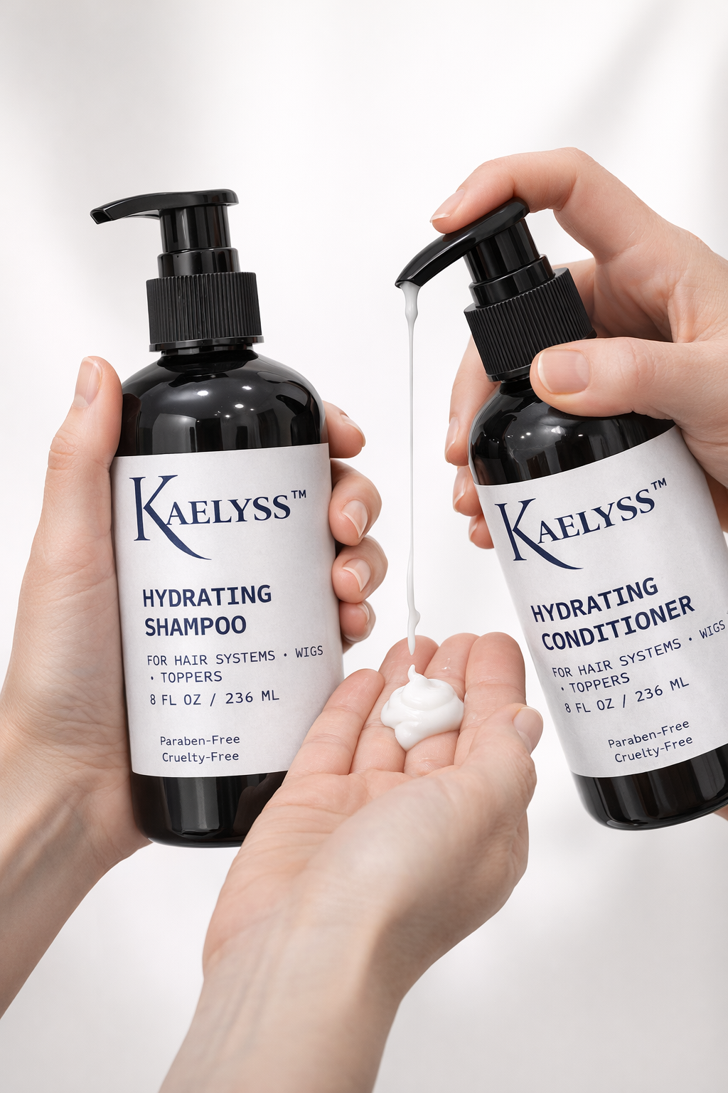 Kaelyss Hydrating Shampoo & Conditioner Duo for Hair Systems, Wigs & Toppers